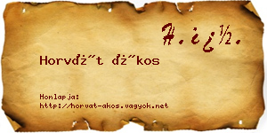 Horvát Ákos névjegykártya
